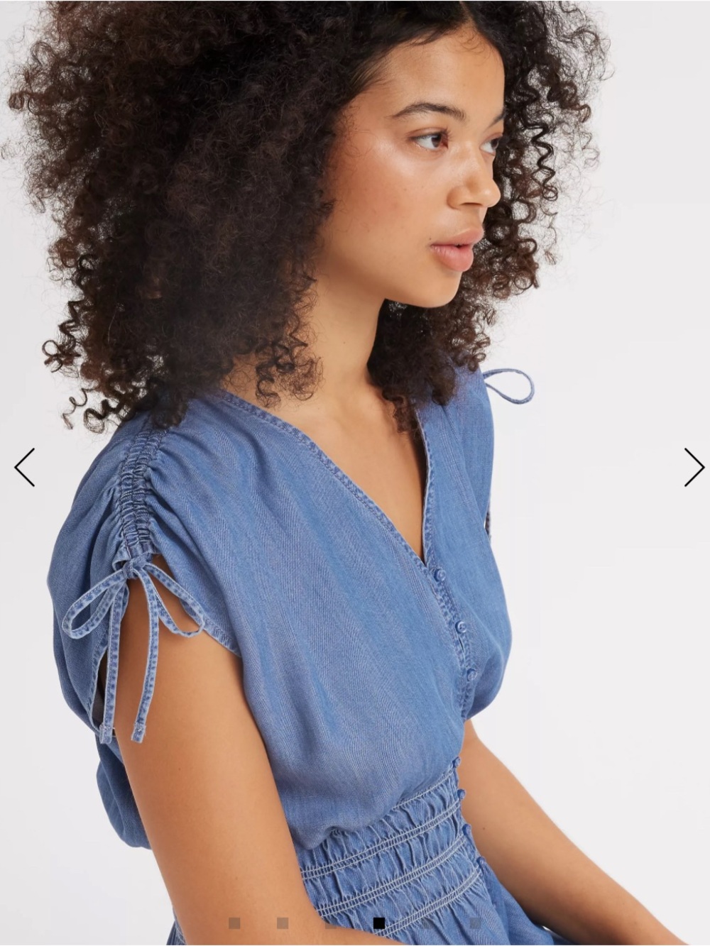 Levi’s Betty Midi Lightweight Cotton Denim Dress Detailed Smocked-Waist, Size S